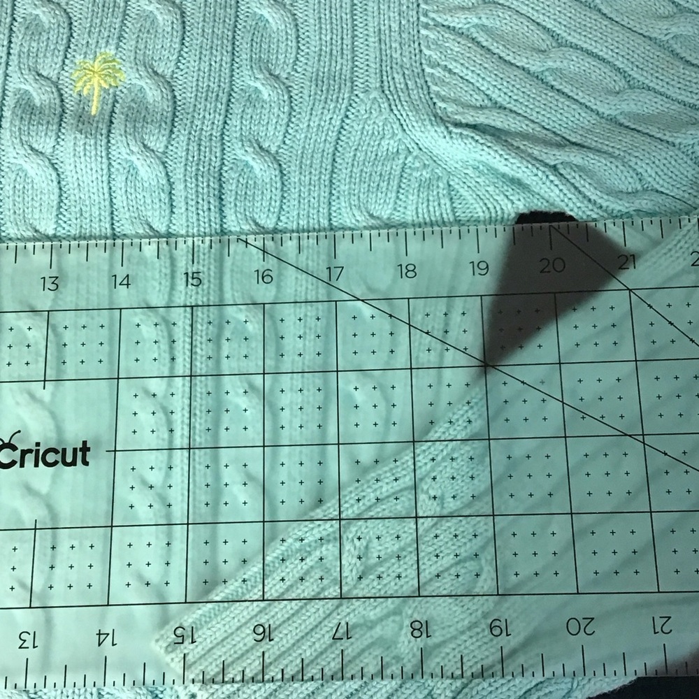 Lilly Pulitzer Cable Knit Crewneck Sweater in Aqua - Picture 2 of 9